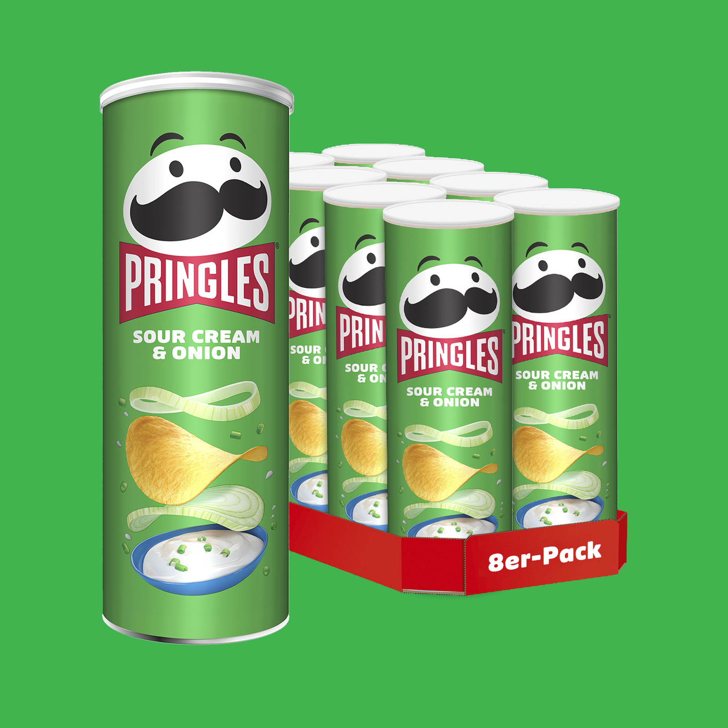 Pringles Sour Cream & Onion - 8x 165g