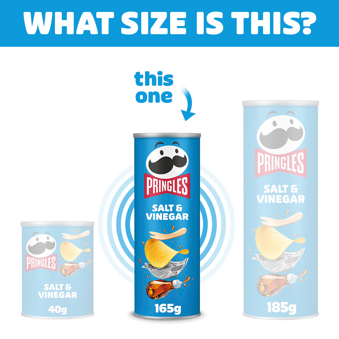 Pringles Salt & Vinegar - 8x 165g