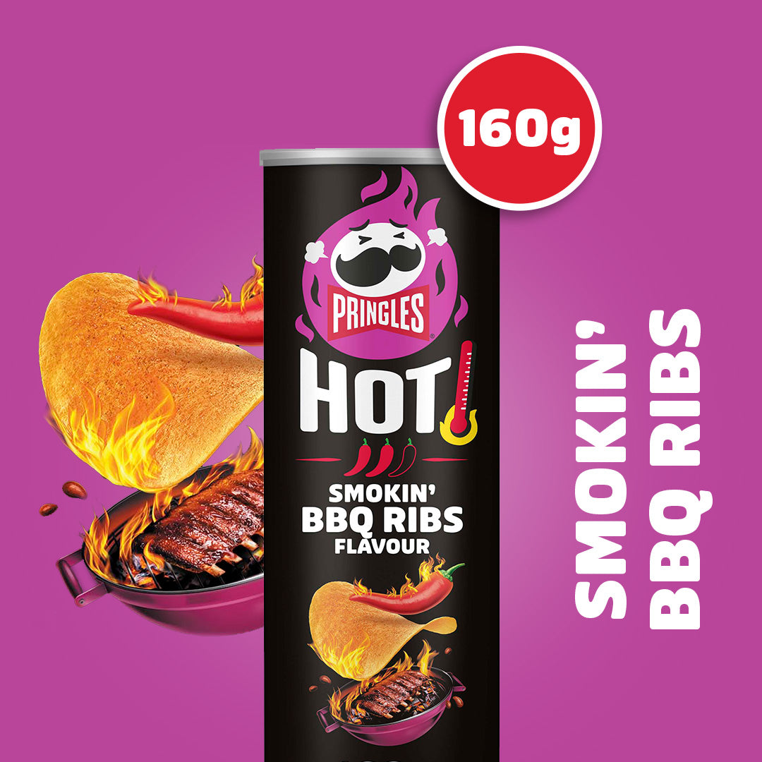 Pringles Hot Smokin' BBQ Ribs Flavour - 8x 160g