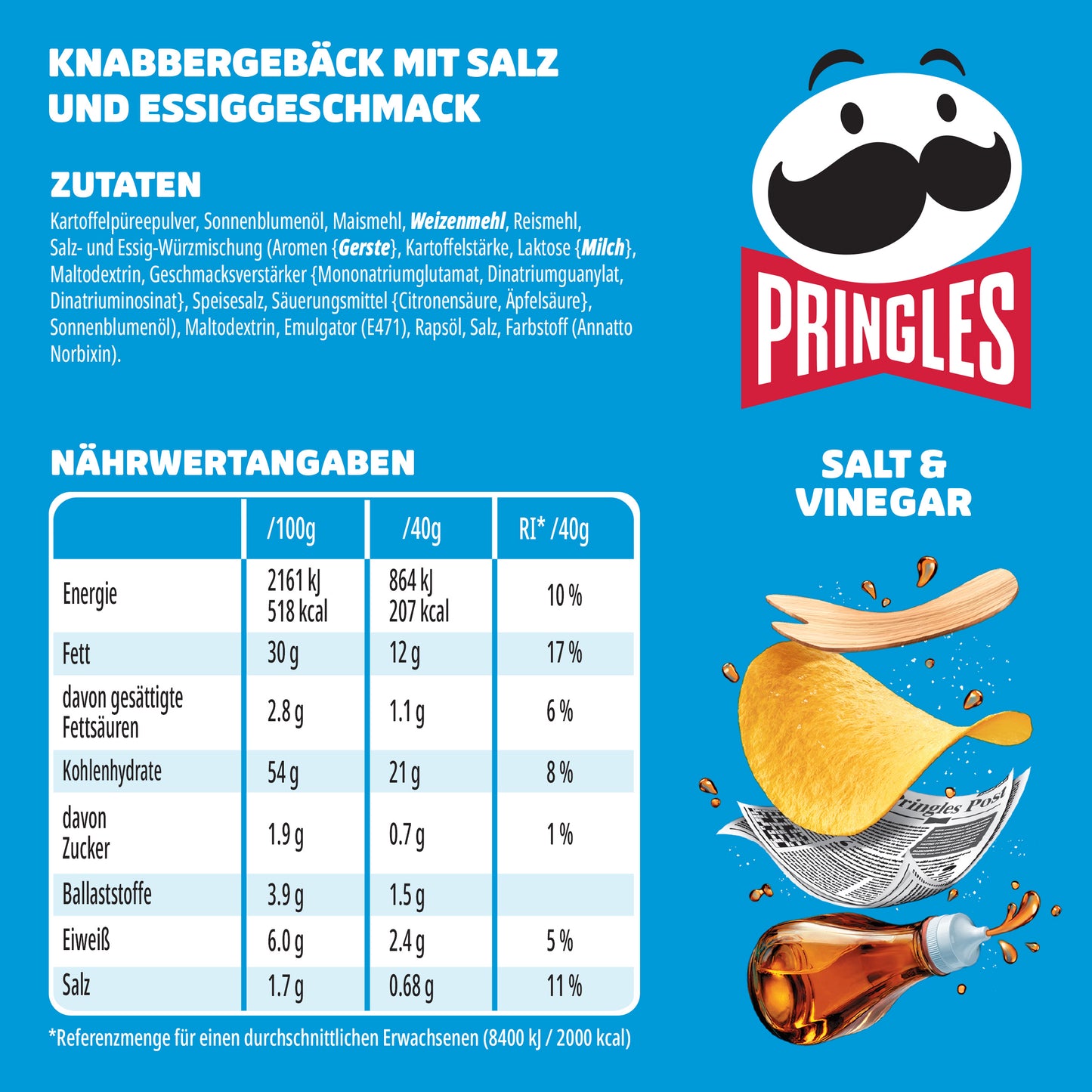 Pringles Salt & Vinegar - 24x 40g