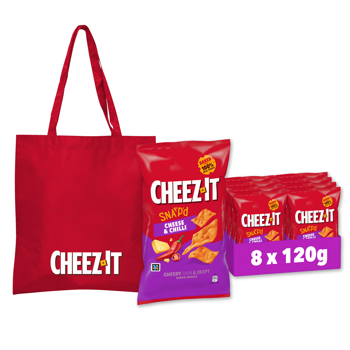 Tote Bag + Cheez-it Cheese & Chilli - 8x 120g
