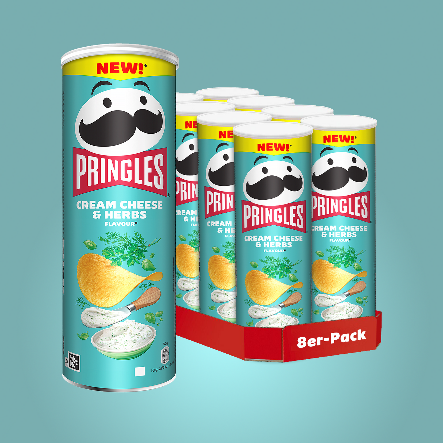 Pringles Cream Cheese & Herbs - 8x 165g