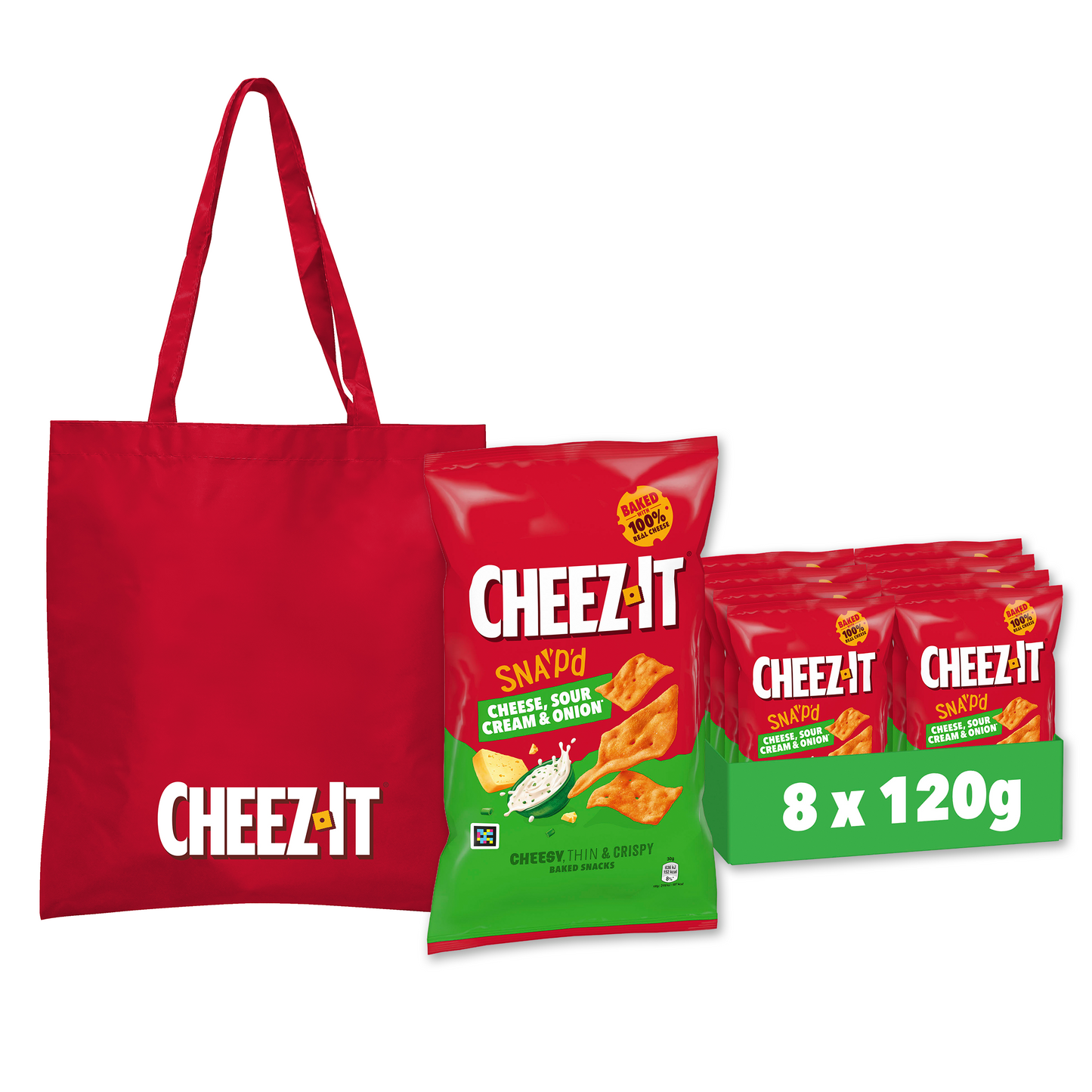 Tote Bag + Cheez-it Cheese Sour Cream & Onion - 8x 120g
