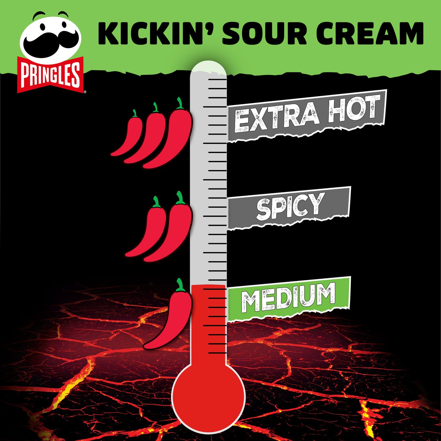 Pringles Hot Kickin' Sour Cream Flavour - 8x 160g