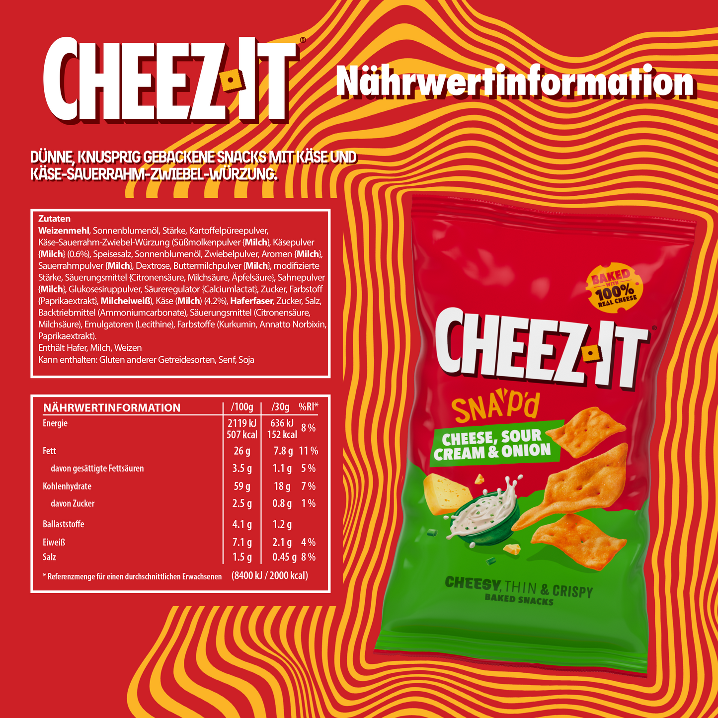 Tote Bag + Cheez-it Cheese Sour Cream & Onion - 8x 120g