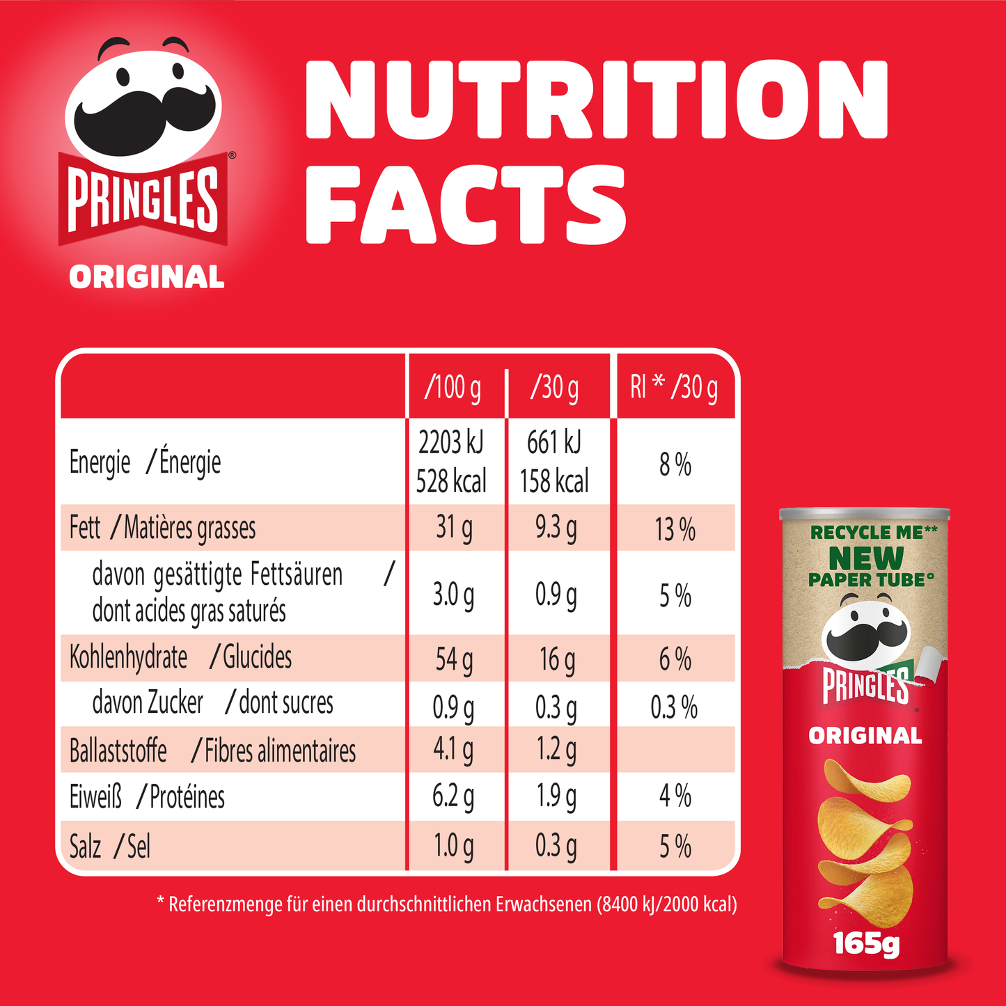 Pringles Original Party Mix - 6x 165g